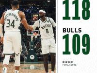 NBA常规赛：雄鹿118-109战胜公牛,字母哥35+11,拉文amp;德罗赞33中8